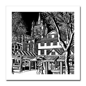 Beautiful Gentleman’s Walk, Norwich Series Greeting Card by Artist Zoe Howard